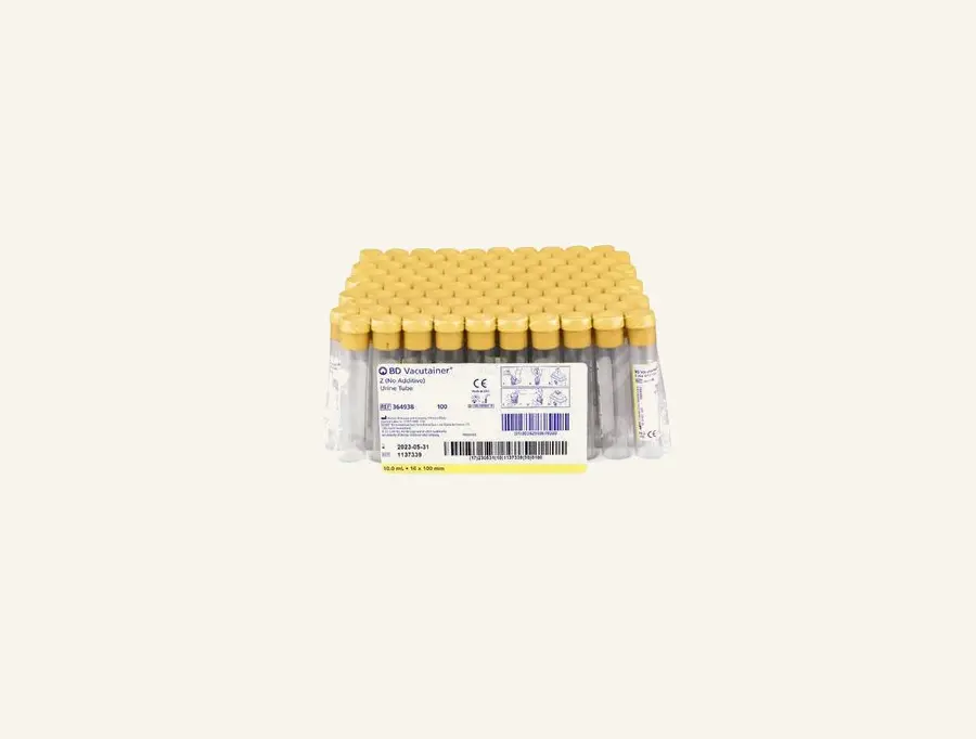 Упаковка стерильных вакуумных пробирок BD Vacutainer для i‑PRF с жёлтыми крышками